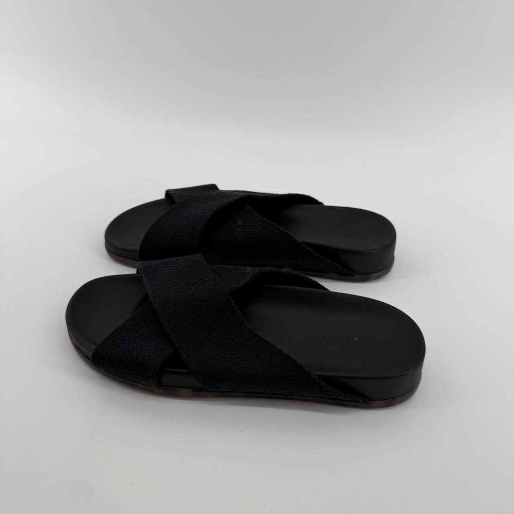 Rothys The Weekend Slide Black Tortoise Sandals Women W8 198-004